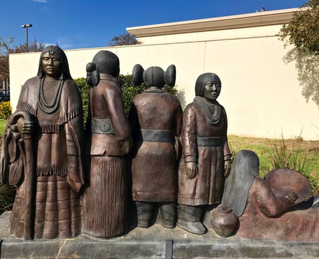  five Native American figures Statute at Autry Museum