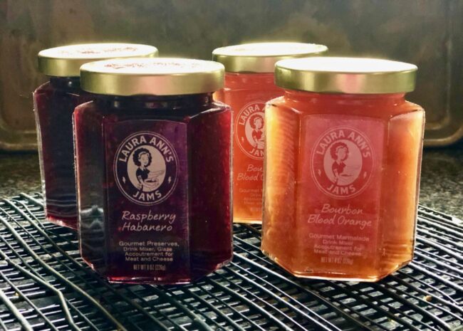 Raspberry Habanero Jam and Bourbon Blood Orange Jam Jars