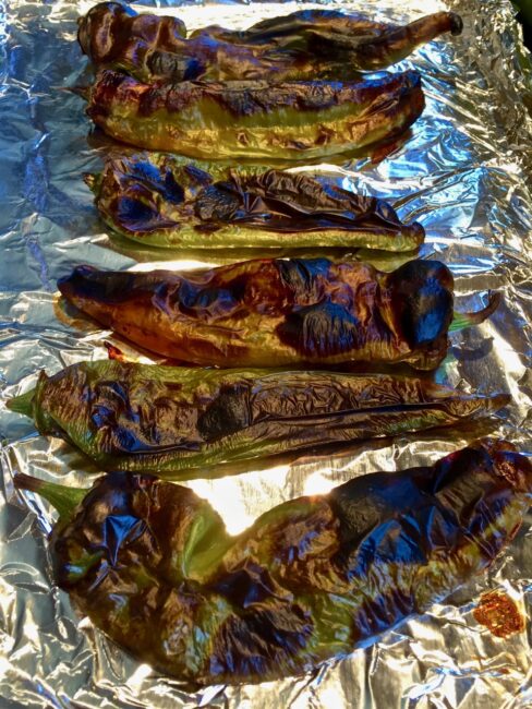 Roasted Hatch Chiles for Skillet Hatch Chile Cornbread Recipe
