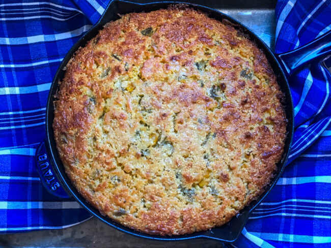 Skillet Hatch Chile Cornbread with Hatch Chile Honey Butter Recipe Photo