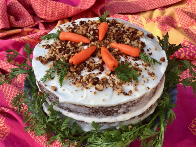 Assembled Hatch Chile Carrot Cake