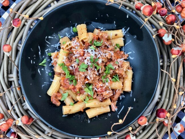 Rigatoni with sausage and fennel pasta