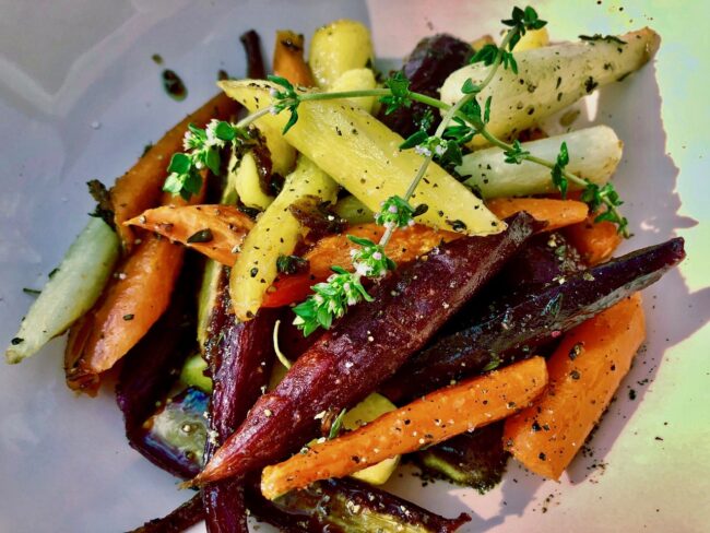 Roasted Carrots with Thyme and Brown Sugar are Cooked