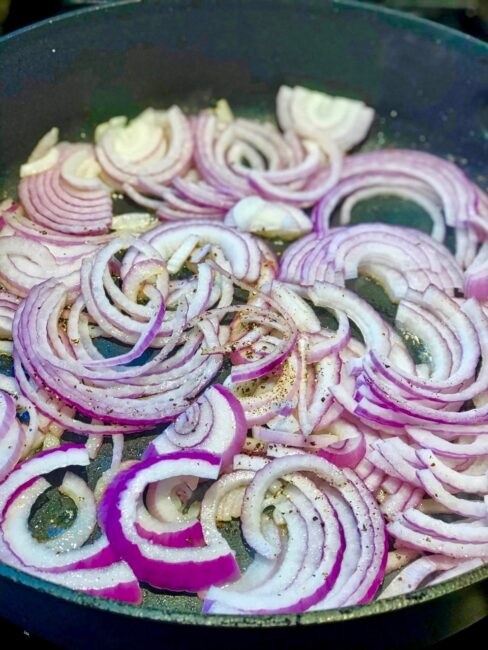 onions on the skillet
