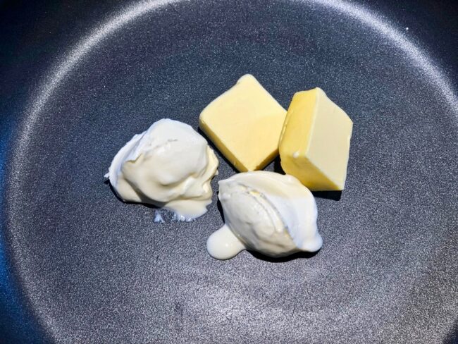 creme fraiche and butter the skillet