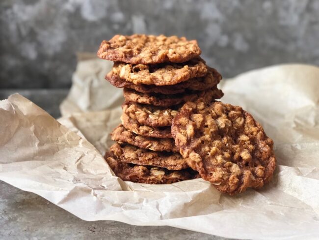 stack of oatmeal spice cookies