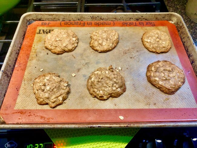 oatmeal spice cookies out of the oven